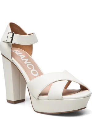 Bianco Biacarly Plateau Sandal Pu Sandal Med Hæl White