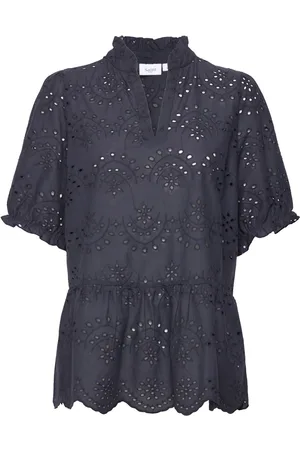 Saint Tropez Geleksasz Blouse Tops Blouses Short-sleeved Navy