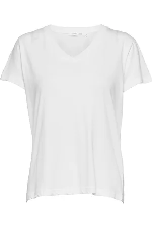 Samsøe Samsøe Solly V-N T-Shirt 205 Tops T-shirts & Tops Short-sleeved White