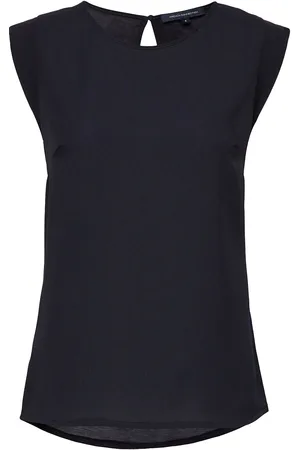 French Connection Polly Plains Cappedtee Tops T-shirts & Tops Sleeveless Navy