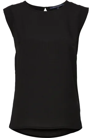 French Connection Polly Plains Cappedtee Tops T-shirts & Tops Sleeveless Black