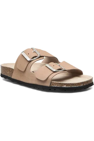Bianco Biaolivia Sandal Suede Flade Sandaler Beige