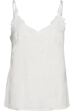 Cream Cranna Top Tops T-shirts & Tops Sleeveless White