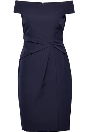 Ralph Lauren Crepe Off-The-Shoulder Dress Kort Kjole Navy