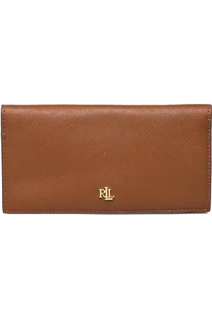 Ralph Lauren Crosshatch Leather Slim Wallet Bags Card Holders & Wallets Wallets Brown