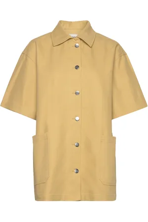 Mads Norgaard Heavy Twill Jodi Shirt Tops Shirts Short-sleeved Yellow