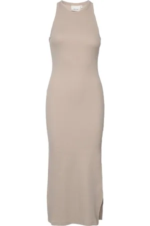 Gestuz Drewgz Sl Long Dress Noos Knælang Kjole Cream