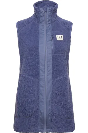 Kari Traa Sanne Pile Vest Long Sport Quilted Vests Blue