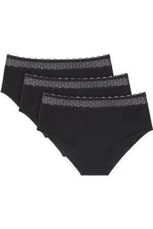 Triumph Feel Of Modal Midi 3P Trusser, Tanga Briefs Black