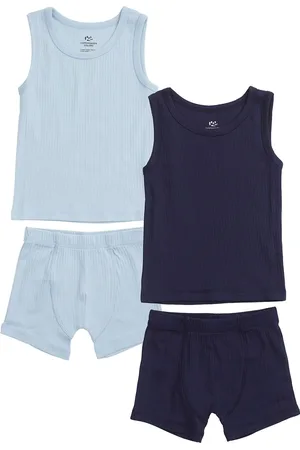 Copenhagen Colors Rib Jersey 2Pack Tank-Top & Boxershorts Undertøjssæt Blue