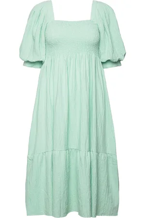 A-View Cheri Solid Dress Knælang Kjole Green