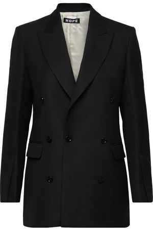 Hope Built Up Double Breasted Blazer Designers Double Breasted Blazers Black