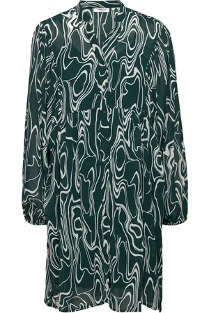 MSCH Mschtelena Rikkelie Shirt Dress Aop Kort Kjole Green