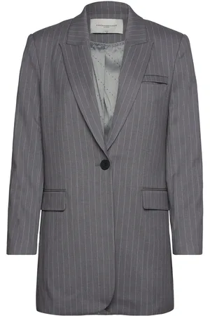 Copenhagen Muse Cmtailor-Long-Blazer Blazers Single Breasted Blazers Grey