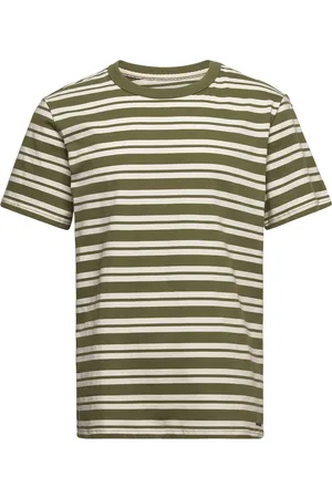 Anerkjendt Akkikki Noos Stripe Tee Tops T-Kortærmet Skjorte Khaki Green