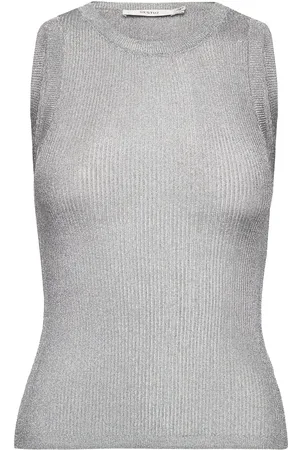Gestuz Silvigz Top Tops T-shirts & Tops Sleeveless Silver