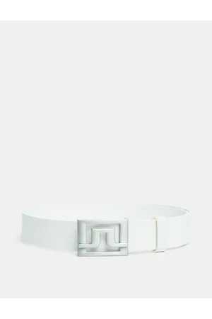 J Lindeberg Slater 40 White Leather Sport Belts Classic Belts White