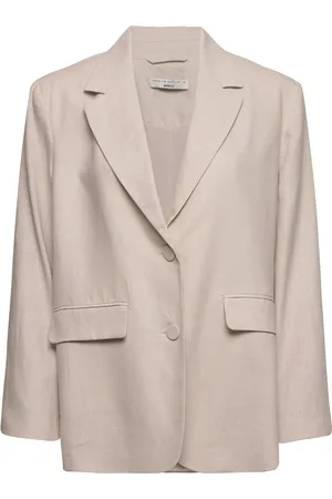 Gina Tricot Sanna Linen Blazer Blazers Single Breasted Blazers Beige