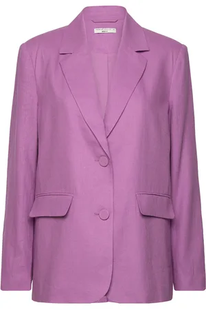 Gina Tricot Sanna Linen Blazer Blazers Single Breasted Blazers Purple