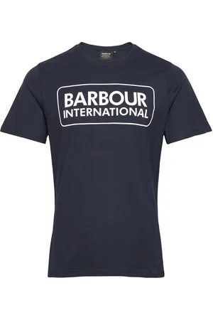 Barbour B.int Ess Large Logo Tee Designers T-Kortærmet Skjorte Navy