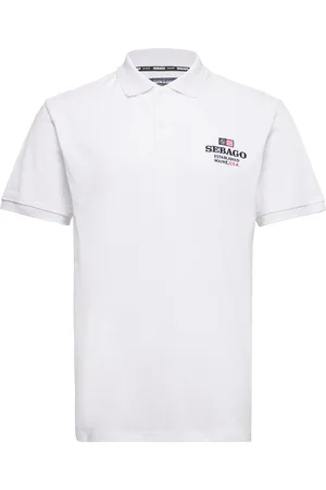 SEBAGO Classic Pique Tops Polos Short-sleeved White