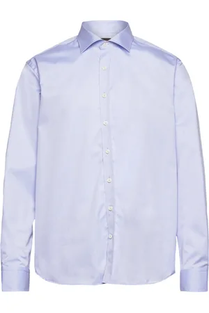 Oscar Jacobson Reg Fit Cut Away Twill Shirt Designers Shirts Tuxedo Shirts Blue