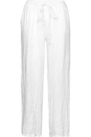 Cream Crbellis Linen Pant Bottoms Trousers Linen Trousers White