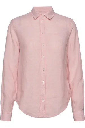 GANT Reg Linen Chambray Shirt Tops Shirts Long-sleeved Pink