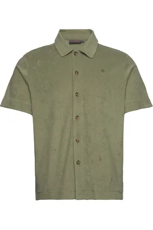 Morris Hunter Terry Shirt Tops Shirts Short-sleeved Khaki Green