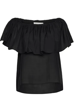 Copenhagen Muse Cmmolly-Blouse Tops Blouses Short-sleeved Black