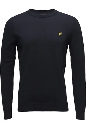 Lyle & Scott Cotton Merino Crew Jumper Tops Knitwear Round Necks Navy