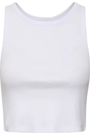Gestuz Drewgz Cropped Top Tops T-shirts & Tops Sleeveless White