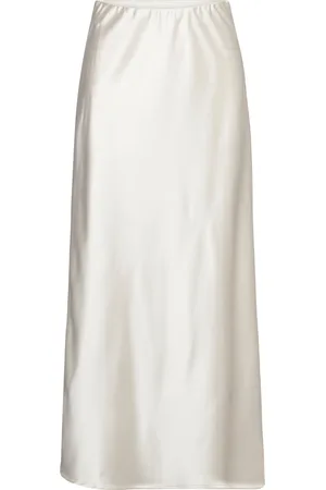 Gina Tricot Satin Maxi Skirt Lang Nederdel Beige