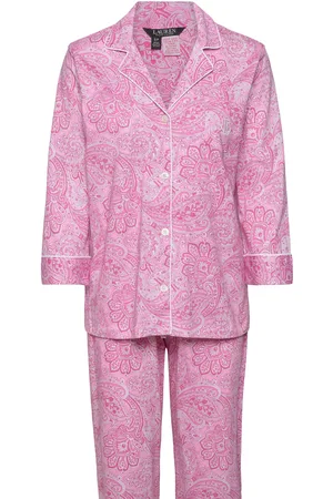 Ralph Lauren Lrl Heritage 3/4 Sl Classic Notch Pj Set Pyjamas Nattøj Pink
