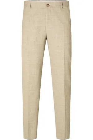 SELECTED Slhslim-Oasis Linen Trs Noos Bottoms Trousers Formal Beige