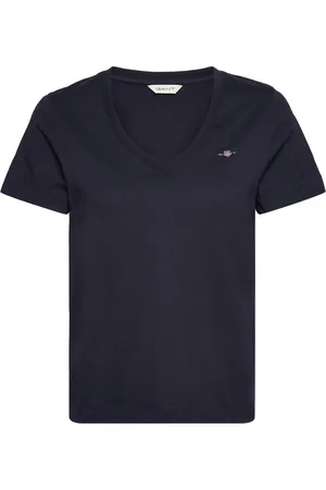GANT Reg Shield Ss V-Neck T-Shirt Tops T-shirts & Tops Short-sleeved Navy