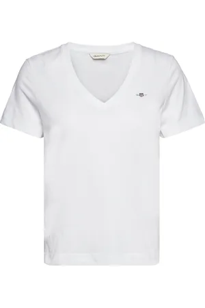 GANT Reg Shield Ss V-Neck T-Shirt Tops T-shirts & Tops Short-sleeved White