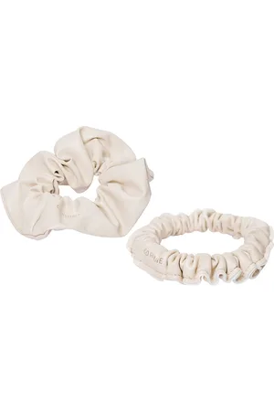 Corinne Vegan Scrunchie Big And Small 2-Pack Cream Accessories Hair Accessories Scrunchies Cream