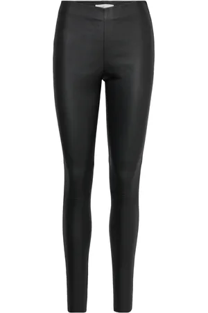 Karen by Simonsen Memekb Leather Pants Bottoms Trousers Leather Leggings-Bukser Black