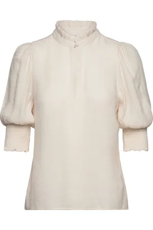 Dante 6 Feline Top Tops Blouses Short-sleeved Cream
