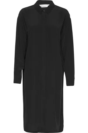 Karen by Simonsen Ajanakb Solid Long Shirt Knælang Kjole Black