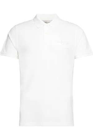 GANT Reg Tonal Shield Ss Rugger Tops Polos Short-sleeved White