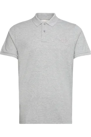 GANT Reg Tonal Shield Ss Rugger Tops Polos Short-sleeved Grey