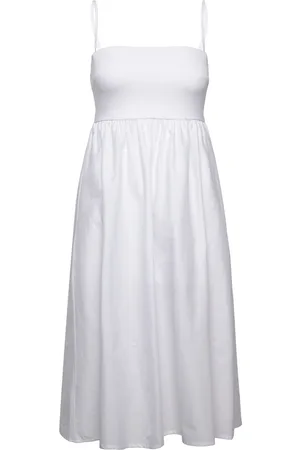 Gina Tricot Bandeau Midi Dress Knælang Kjole White