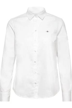 GANT Slim Stretch Oxford Shirt Tops Shirts Long-sleeved White