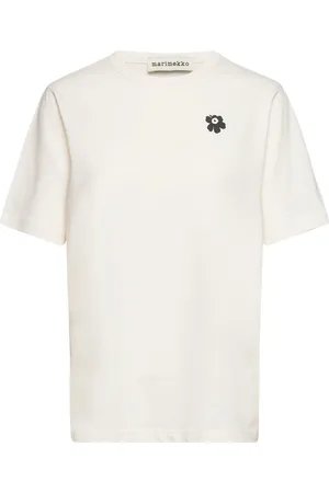 Marimekko Erna Unikko Placement Tops T-shirts & Tops Short-sleeved White