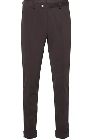 Oscar Jacobson Denz Turn Up Trousers Designers Trousers Formal Brown