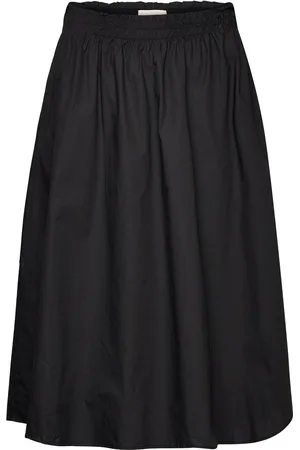 Freequent Fqmalay-Skirt Knælang Nederdel Black