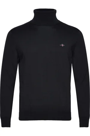 GANT Classic Cotton Rollerneck Tops Knitwear Turtlenecks Black