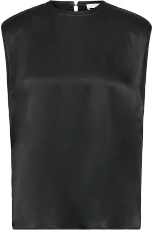 2nd Day 2Nd Cornish Tt - Satin Ease Tops Blouses Sleeveless Black